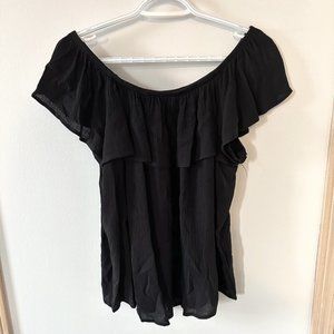 Black off-shoulder top